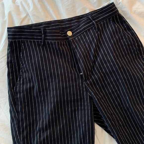 BRANDY MELVILLE STRIPED NAVY PANTS - Picture 3 of 7